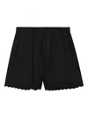Tout A Coup Scalloped-hem Shorts In Black