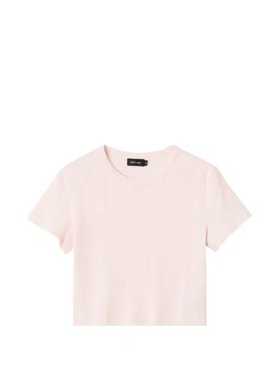 Tout A Coup Scalloped-trim T-shirt In Pink