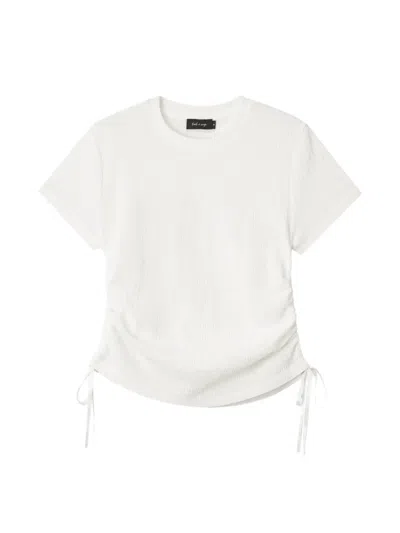 Tout A Coup Shirred Side-tie T-shirt In Multi