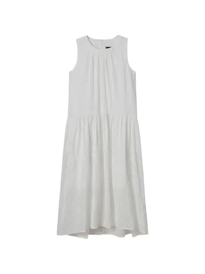 Tout A Coup Sleeveless Gathered Dress In White