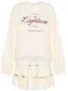 Tout A Coup Slogan-embroidered Crew-neck Sweatshirt In Neutrals