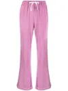 Tout A Coup Stripe-trim Flared Trousers In Purple