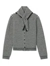 Tout A Coup Striped Buttoned Cardigan In Gray