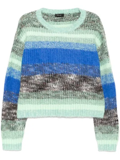 Tout A Coup Striped Crew-neck Jumper In Green