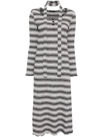Tout A Coup Striped Dress In Black