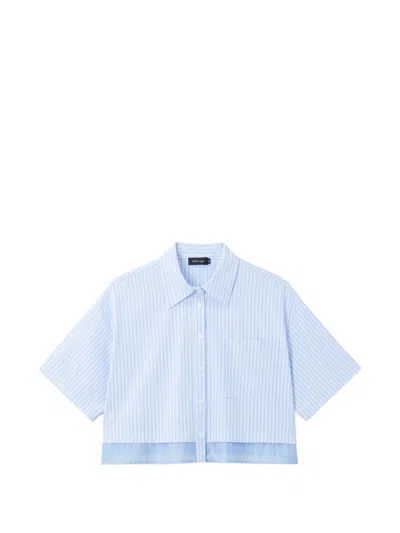 Tout A Coup Striped Layered Shirt In Blue
