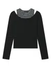 Tout A Coup Striped Layered T-shirt In Black