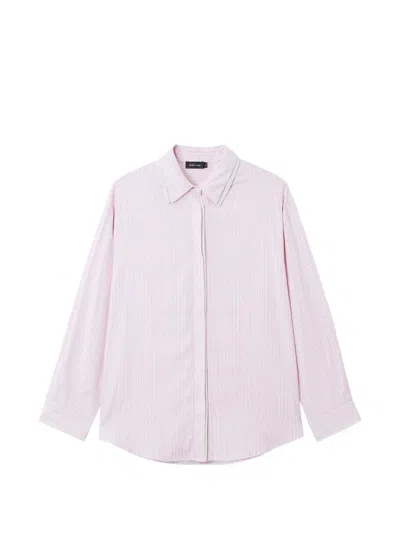Tout A Coup Striped Long-sleeve Shirt In Pink