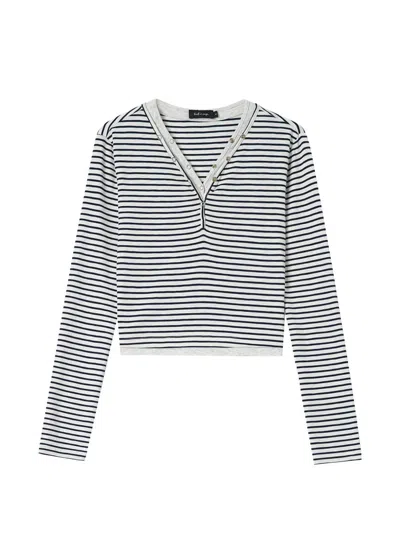 Tout A Coup Striped Long-sleeve Top In Multi