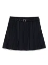 Tout A Coup Striped Pleated Skirt In Blue