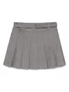 Tout A Coup Striped Pleated Skirt In Grey