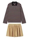 Tout A Coup Striped Polo Shirt And Mini Skirt Set In Multi