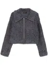 Tout A Coup Textured Zip-up Cardigan In Blue