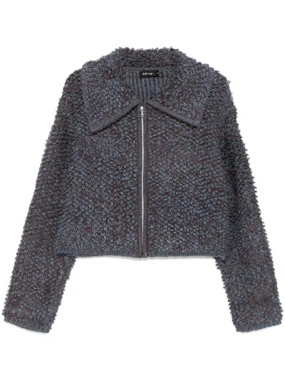 Tout A Coup Textured Zip-up Cardigan In Blue