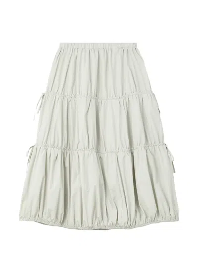 Tout A Coup Tiered Drawstring-detail Midi Skirt In Gray