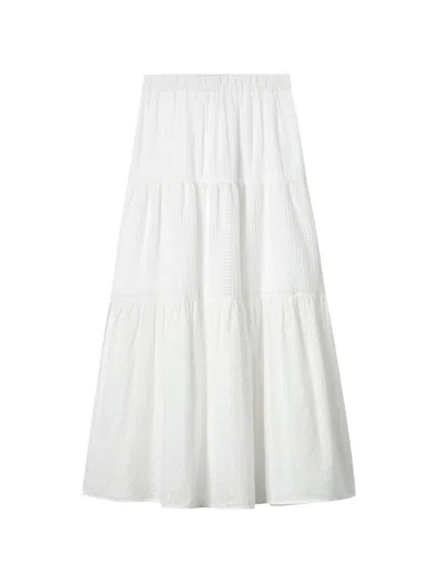 Tout A Coup Tiered Maxi Skirt In White