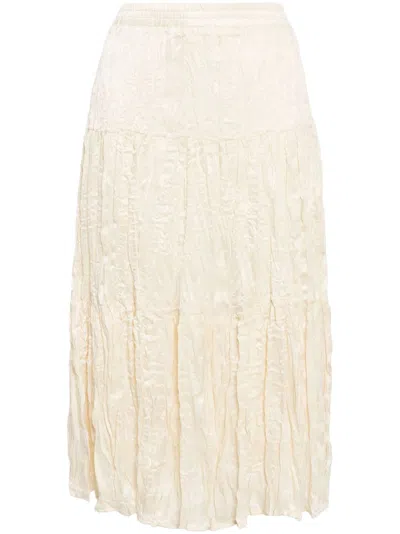 Tout A Coup Tiered Midi Skirt In 中性色