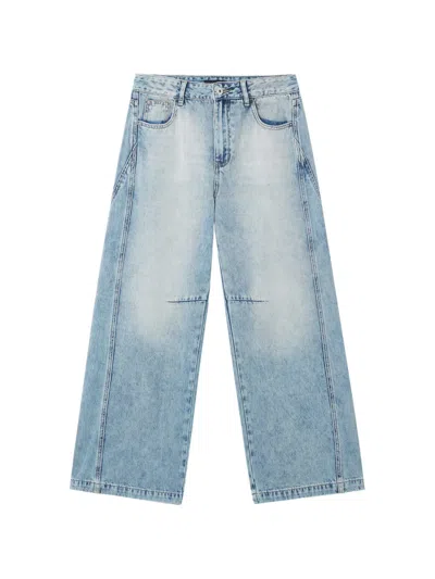 Tout A Coup Washed-effect Wide-leg Jeans In Blue