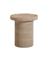 Tov Furniture Darcy Faux Travertine Concrete Side Table In Travertine