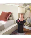 Tov Furniture 1 Pc. Glass Flared Side Table In Midnight Blue
