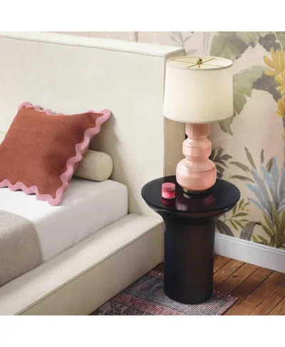 Tov Furniture 1 Pc. Glass Flared Side Table In Midnight Blue