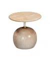 Tov Furniture 1 Pc. Marble Print Side Table In Rose