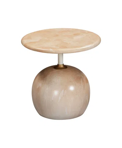 Tov Furniture 1 Pc. Marble Print Side Table In Rose