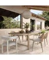 Tov Furniture 1 Pc. Outdoor Textured Dining Chair In Cream