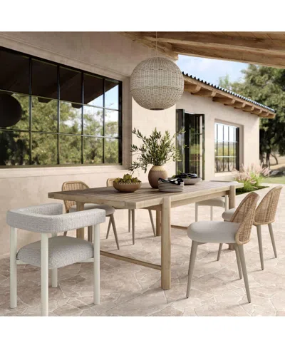 Tov Furniture 1 Pc. Outdoor Textured Dining Chair In Cream