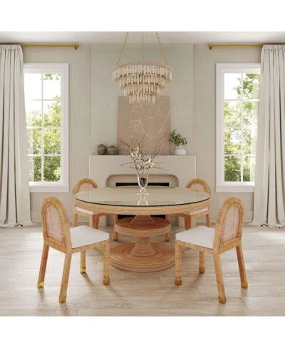 Tov Furniture 1 Pc. Rattan Arched Back Dining Chair In Natural