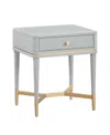 Tov Furniture 1 Piece Wood 1 Drawer Nightstand In Gray