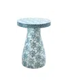 Tov Furniture 18" Wood And Shell Side Table In Blue