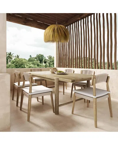 Tov Furniture 2 Pcs Outdoor Dining Chair In Cream,white Wash