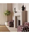 Tov Furniture 25" Geometric Jacquard Weave Stool In Merlot