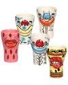Tov Furniture 5pc Velma Collection Ceramic Glasses Set In Multicolor