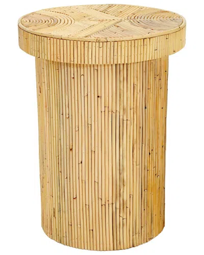 Tov Acadia Rattan Side Table In Beige