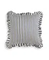 Tov Furniture Alessia Striped Ruffle 20in Square Accent Pillow In Blue