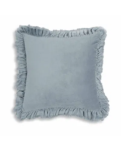 Tov Furniture Alessia Velvet Square Throw Pillow In Blue