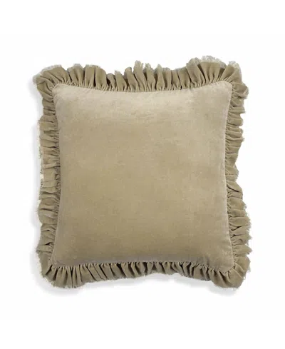 Tov Furniture Alessia Velvet Square Throw Pillow In Brown
