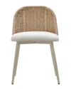 Tov Furniture Alexa Rattan Performance Fabric Dining Chair In White