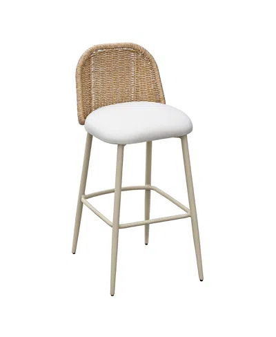 Tov Furniture Alexa Rattan Performance Fabric Barstool In Neutral