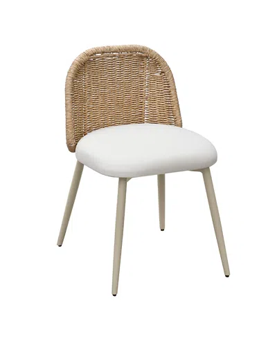TOV FURNITURE ALEXA RATTAN PERFORMANCE FABRIC DINING CHAIR