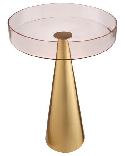 Tov Furniture Alo Large Glass Side Table In Pink