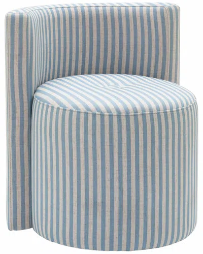 Tov Furniture Alyssa Striped Linen Rolling Desk Chair In Gray