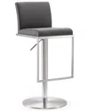 Tov Amalfi Grey Stainless Steel Adjustable Barstool In Grey