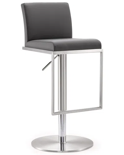 Tov Amalfi Grey Stainless Steel Adjustable Barstool