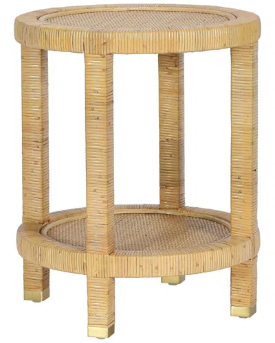 Tov Furniture Amara Rattan Side Table In Brown