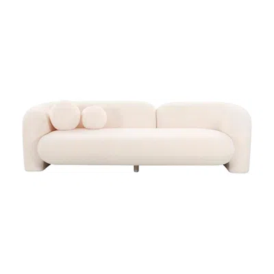 Tov Furniture Amelie 91 1/4" Wide Cream Faux Fur Modern Sofa