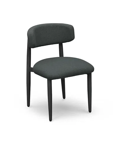 Tov Furniture Annika Textured Fabric Outdoor Dining Chair In Black