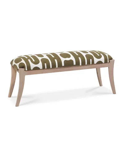 Tov Furniture Arielle Embroidered Bench In Brown
